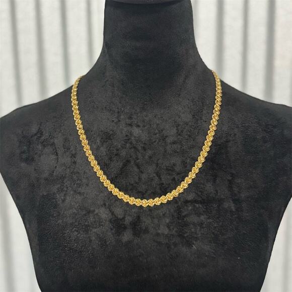 Trifari Vintage Gold-Tone Rope Style Chain Necklace 24" Women's - Picture 7 of 10